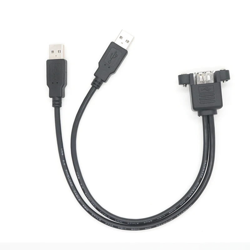 Двойной USB 2,0 A штекер для 2 двойных USB A гнездо Y разветвитель адаптер кабель