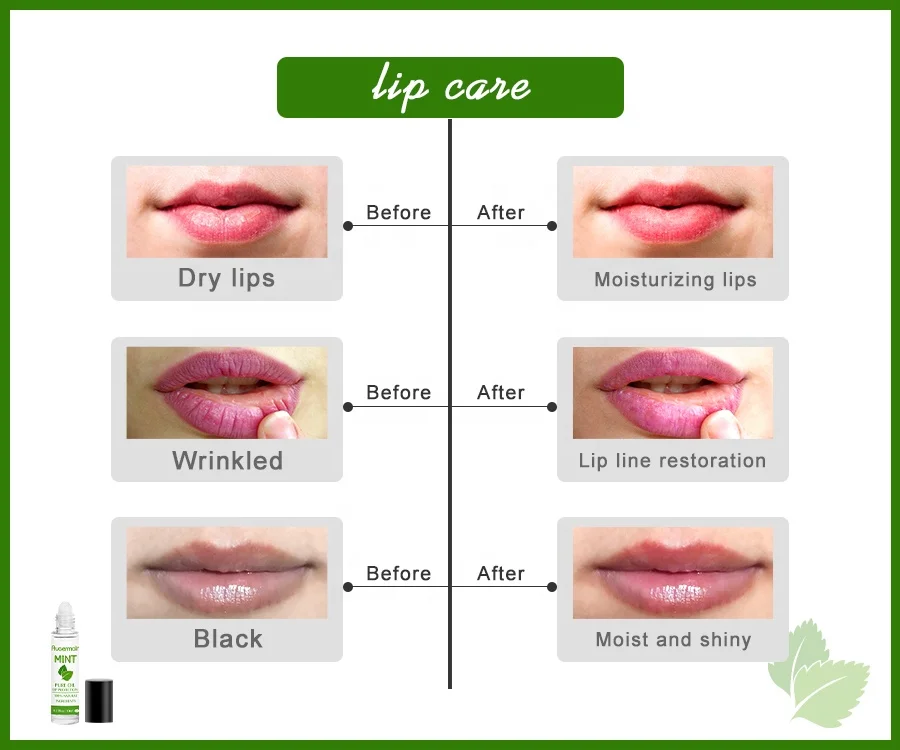 Private Label Mint Lip Oil Roll on Organic Plumper Hydrating Custom Moisturizing Lip Oil