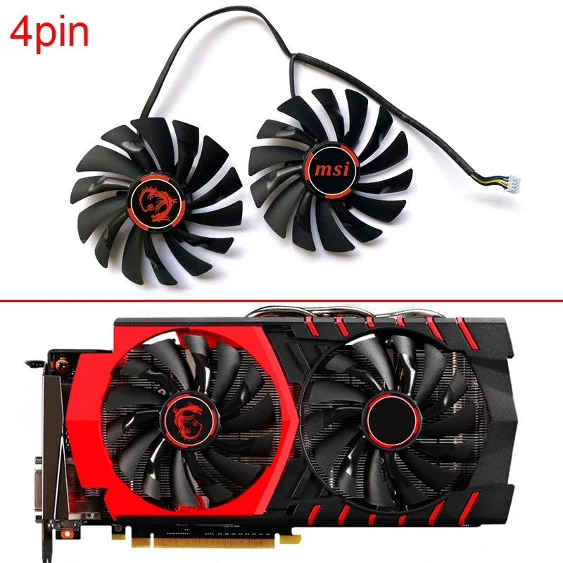 New 95mm Pld10010s12hh 4pin Gtx980 Gpu Fan For Msi Radeon R9 380 Armor 2x 1060 970 Rx580 Graphics Video Card Cooling Buy Fan Product on Alibaba.com