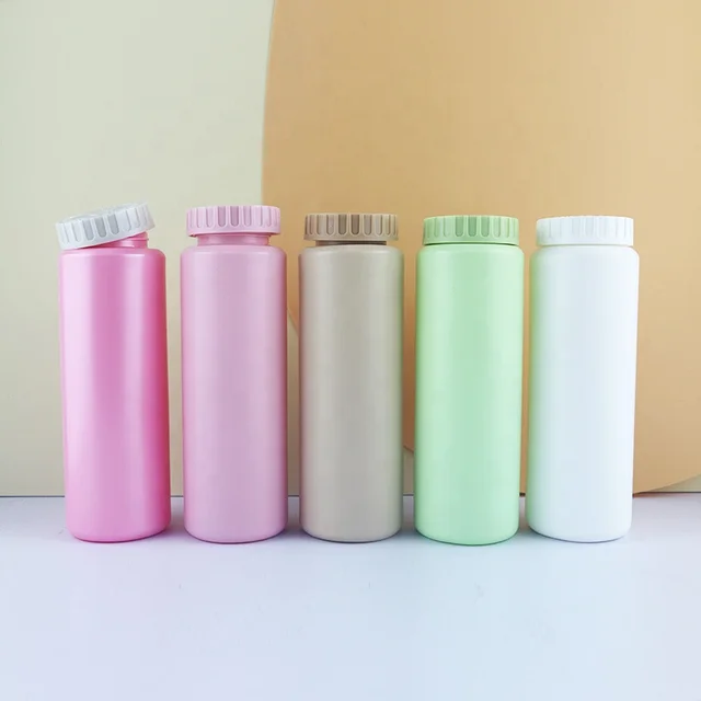 Wholesale 50G 80G 100G HDPE Pink Beige White Green plastic bottles shaking loose talcum hair powder bottle