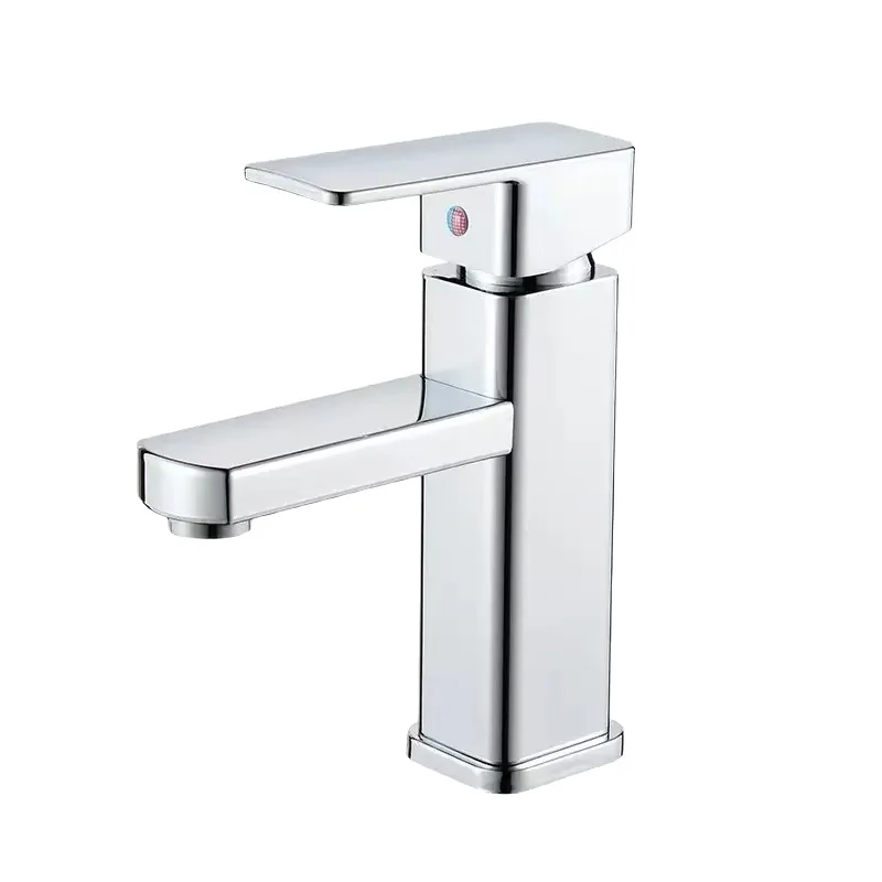 Four-way Single-Hole Zinc Alloy Deck Touchless Single Handle Washbasin Cold Hot Water Modern Simple Design Ceramic Valve Core