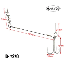 TOATELU Lot 3 Hameçons Stinger + 5 Poids Interchangeables (5-20g) – Pour Leurres Caoutchouc 10/13/18cm – Brochet/Sandre