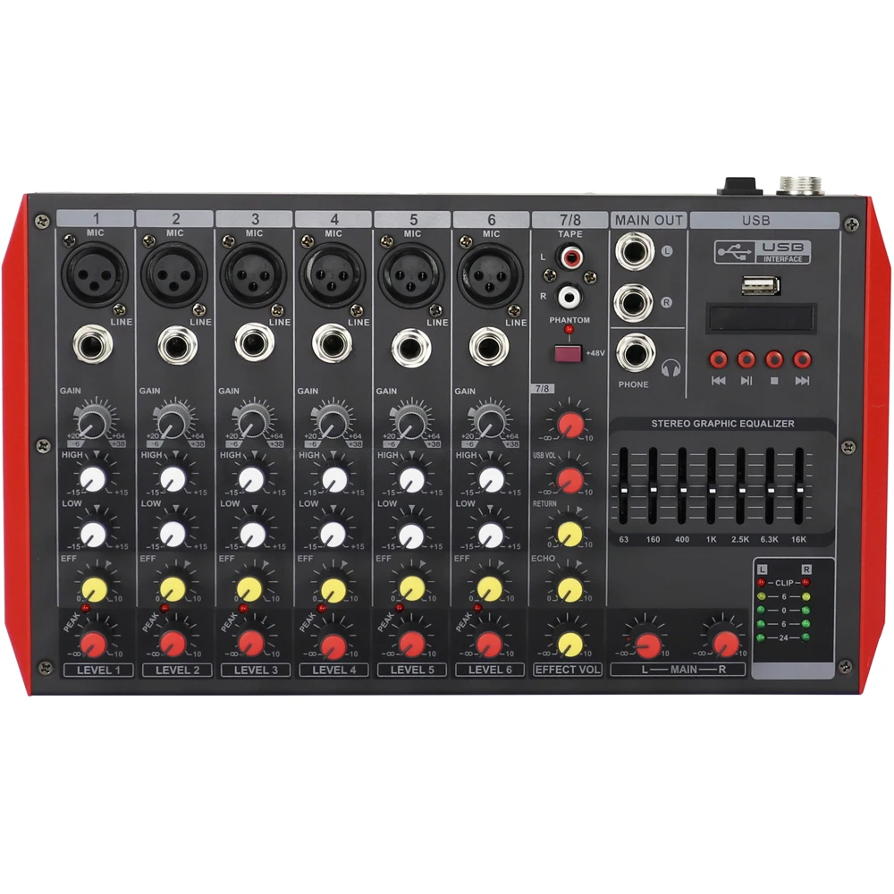 Yamaha MG8 8-Channel Mixer Console for DJs & Karaoke - USB Sound