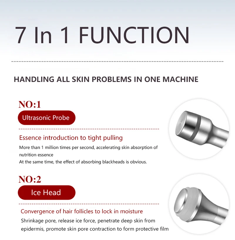 Little Bubble Facial Beauty 6 Handle Whitening Skin Rejuvenation LED Mask Oxygen Deep Cleaning Machine