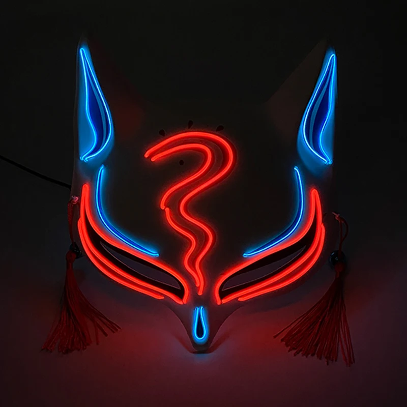 Leuchtende Led Fuchsmaske Für Damen Für Cosplay Und Partys_voghion.com