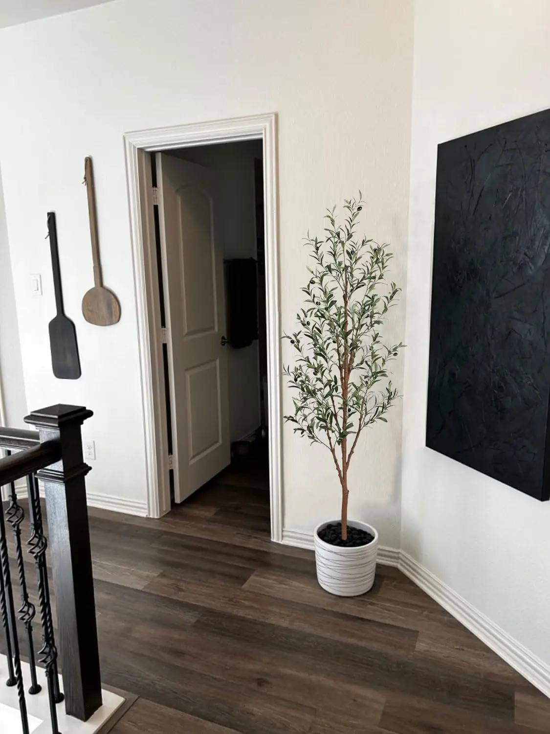7ft Artificial Olive Tree Indoor Detachable Plastic Trunk Big Faux ...