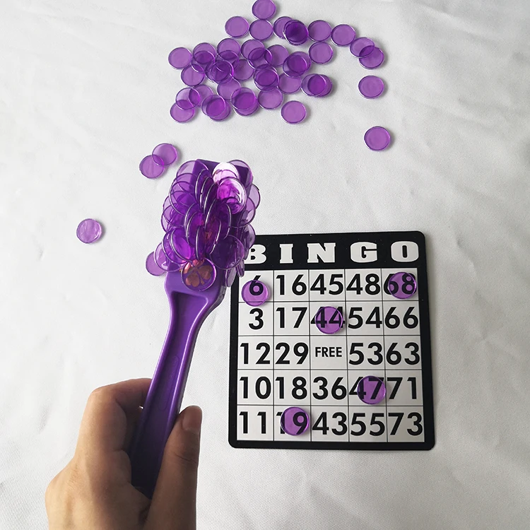 Магнитная палочка для бинго с 100 чипами-фиолетовый