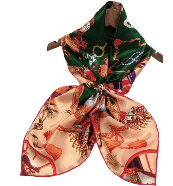 90x90 new fashion  no moq custom design digital printing 100% satin silk scarf