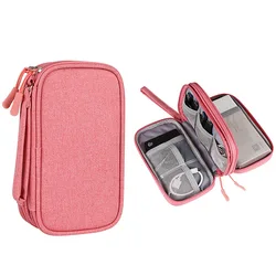 Double-layer Waterproof Portable Earphone Data Cable Accessory Travel Storage Power Bank Bag