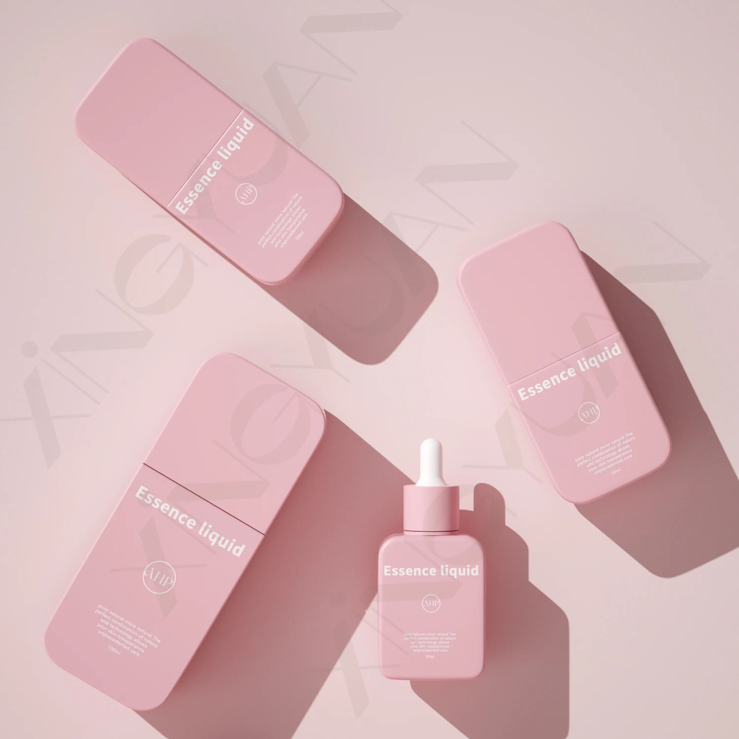 pink skincare plastic bottles spray bottles set packaging screw cap