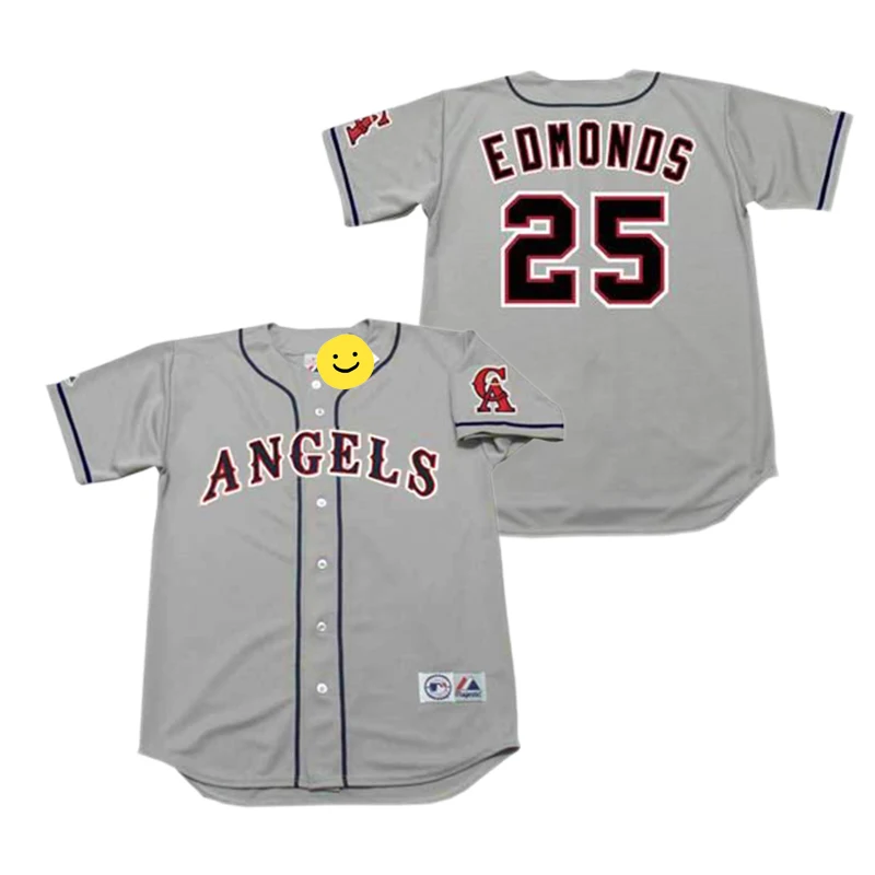 Men's California 24 Chili Davis 25 Don Baylor Jim Edmonds 27 Mike Trout  Throwback Baseball Jersey Stitched S-5xl - Buy Los Angeles Custom