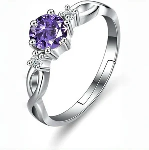 Exquisite 925 Sterling Silver Custom Multi Color Gemstone Engagement Wedding Fashion Adjustable Statement Jewelry Ring for Women