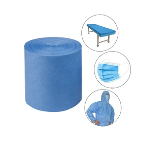 Medical Agriculture Use PP Non Woven Jumbo Roll Sms Nonwoven Fabric Waterproof Plaid Blue Lightweight Spunlace Nonwoven 1 Ton