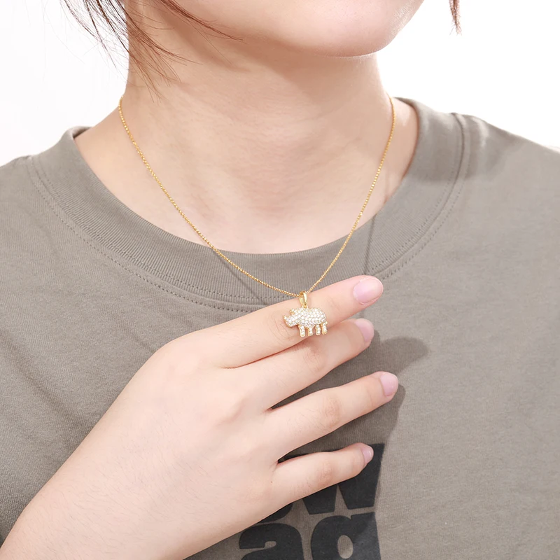 HipHop Luxury Jewelry Custom Rhinoceros 925 Sterling Silver Men