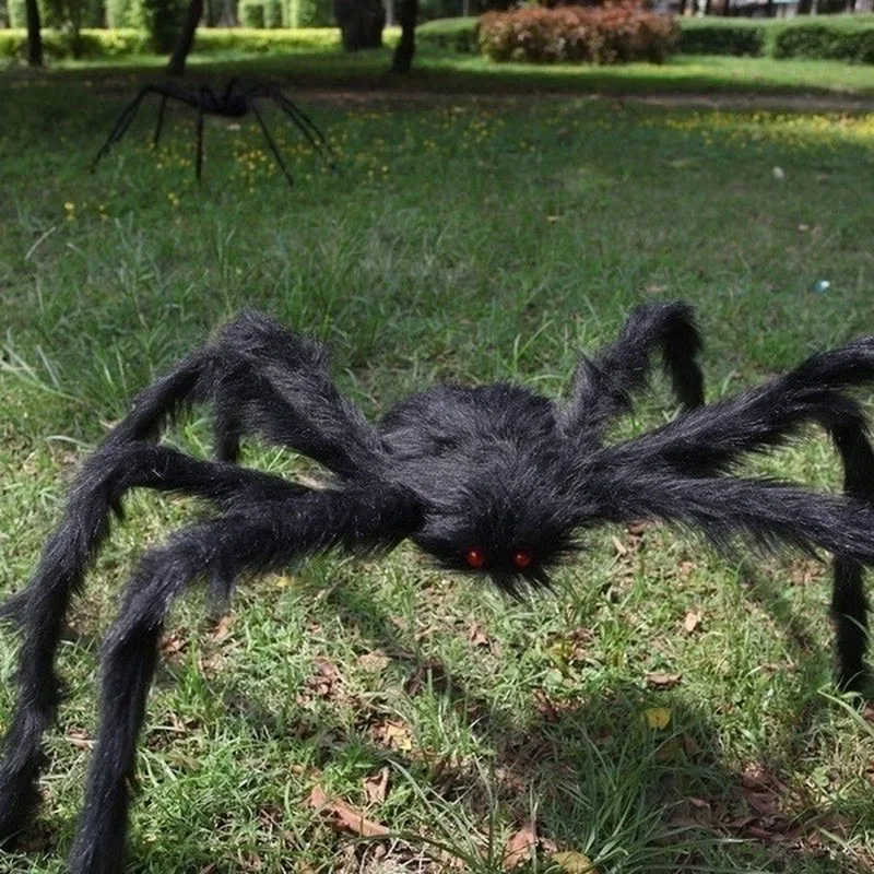 Black/Colorful Spider Halloween Decor Haunted House Prop Indoor Outdoor 125cm 