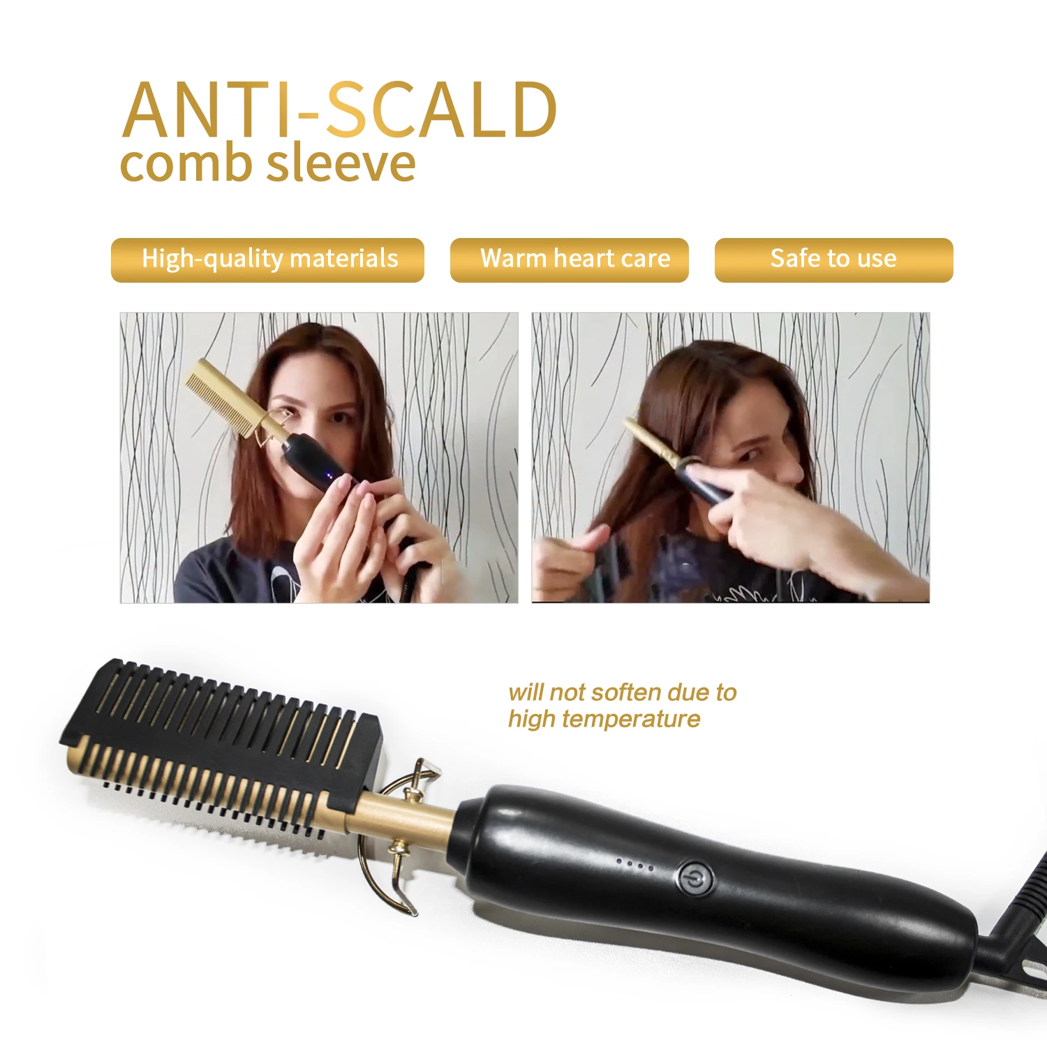 Kammkeramik Hot Comb Press Efficient Hair Straightening