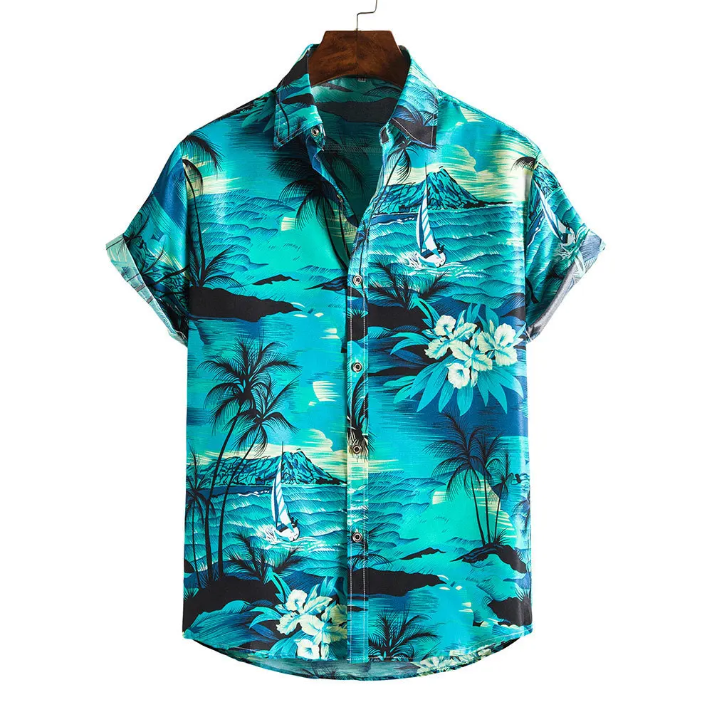 Masheng 2021 Summer New Hawaiian Shirt 