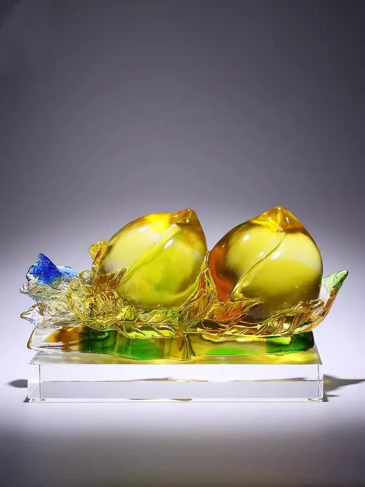 G302 стеклянное ремесло Персиковое украшение на день рождения для старейшин дедушки бабушки 60 70 80 подарок