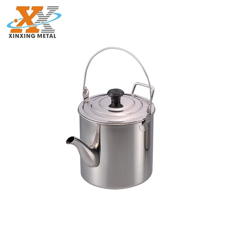 Outdoor Stainless Steel Kettle Camping Cookware 1.8L 2.5L Coffee Tea Pot