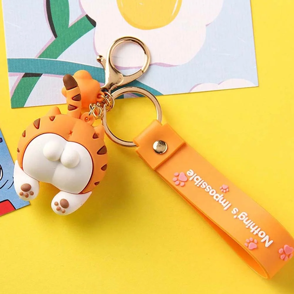 Porte-clés Chat Avec Fesses En Forme De Chien Pour Femme, Accessoire Créatif Et Mignon, Pendentif De Sac, Pour étudiants, Amoureux, Idéal Comme Cadeau De Vacances