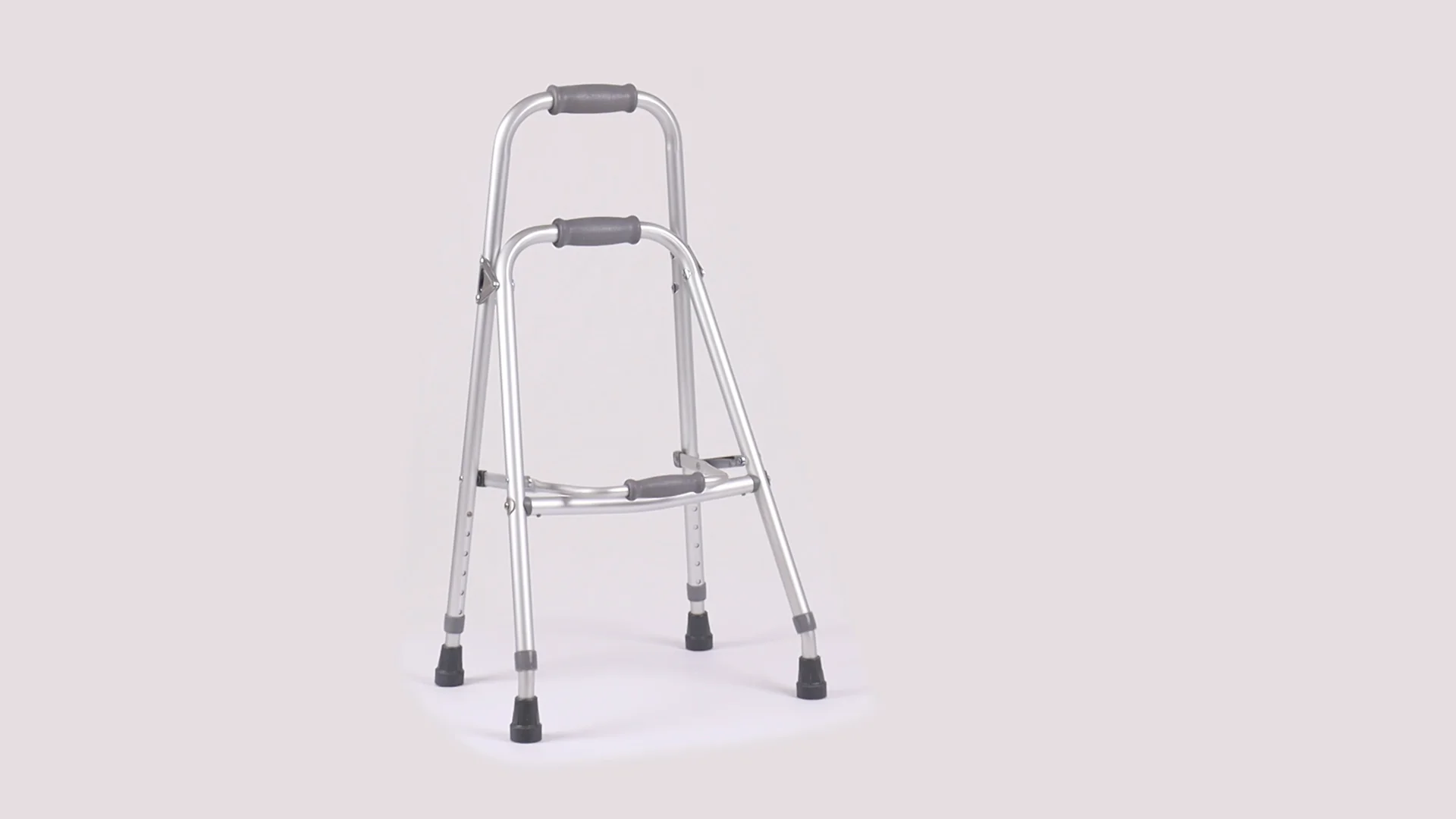 Rehabilitation Therapy Folding Upright Walker Aluminum Lightweight Walking Aid Adjustable
