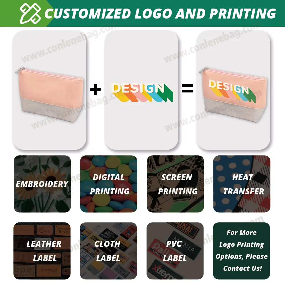 Eco-Friendly Corduroy Simple Artistic Stationery Bag Vintage Style Makeup Storage Bag with Zipper Closure Solid Color