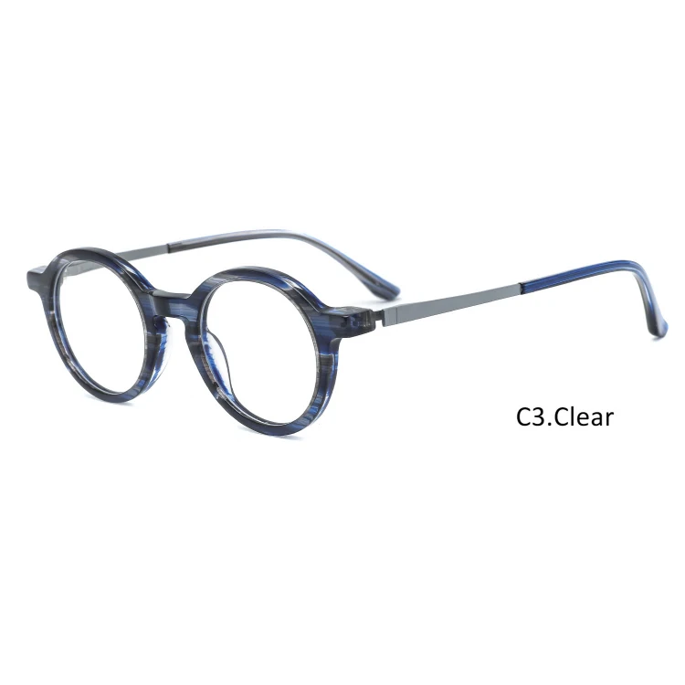 JBT005 Retro Mens Acetate Frame Titanium Temple Hot Sale Customize Small Eyewear Optical Frame Manufacturer Eyeglass Optical
