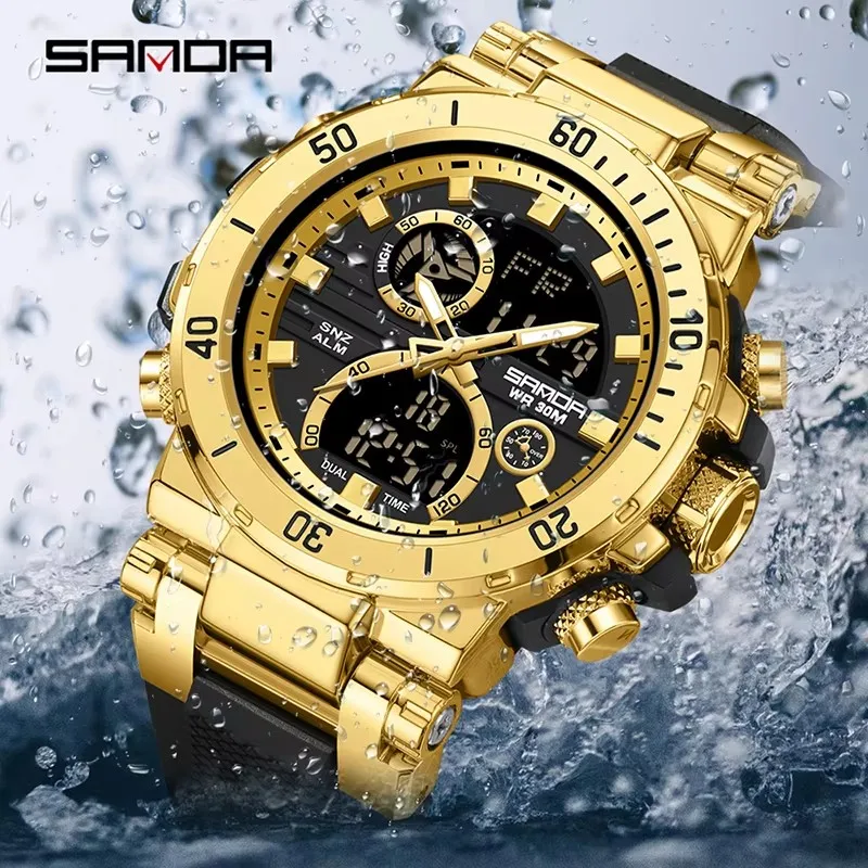 Sanda 6175 Japan Movt Chronograph Sports Electronic Stainless