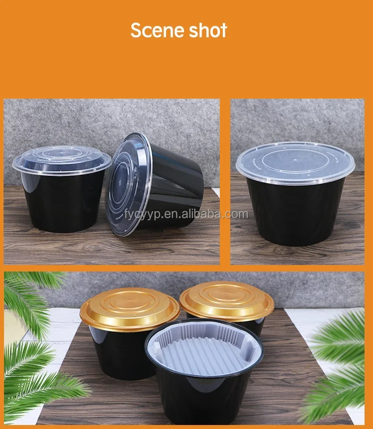 Manufacturer Food Packing Container Disposable Bowl White Black