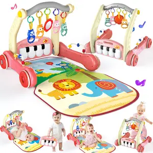 EPT 2 in 1 Multifunction Infant Activity Gym Adjustable Baby Walker Piano Fitness Play Mat Toy