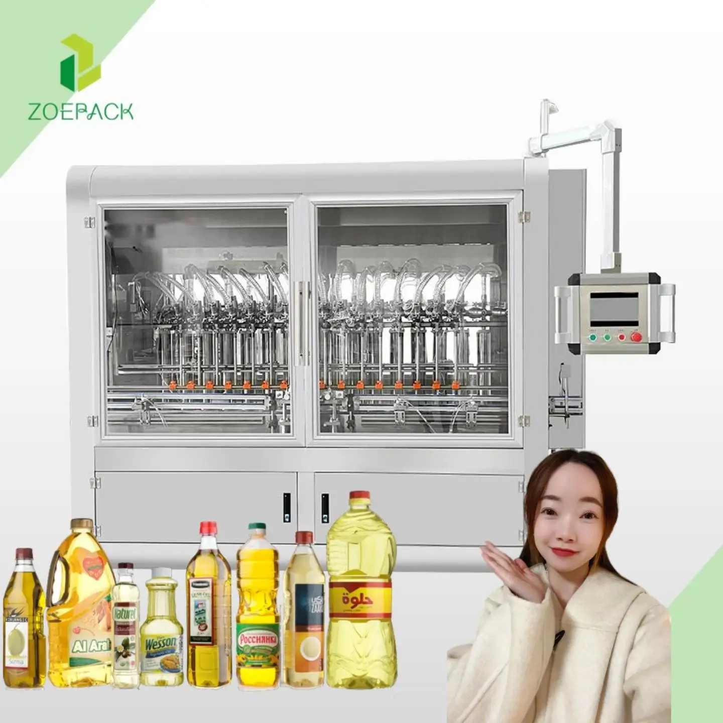 Máquina de llenado de aceite de oliva vegetal y aceite comestible para cocinar completamente automática, línea de llenado diario de productos químicos, bomba de pistón, llenador de aceite