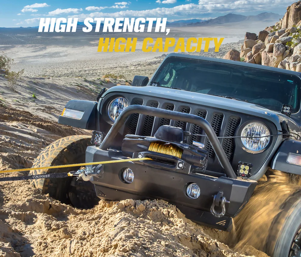 BUNKER INDUST 100FT Synthetic Winch Rope - 25000lbs 4WD off Road Recovery