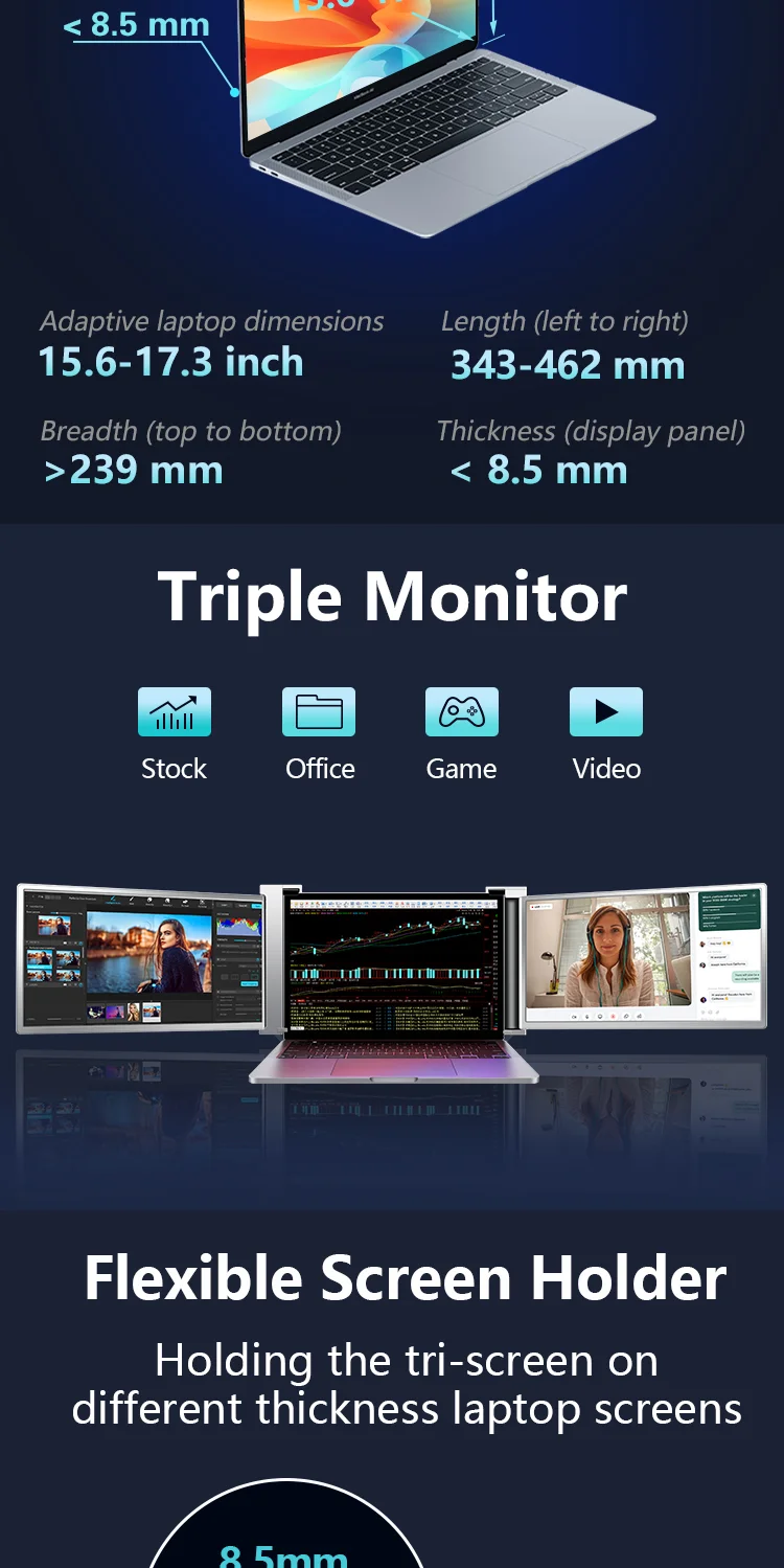 15.6 Inch Laptop Screen Extender - Dual Display Solution
