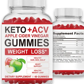 KETO ACV Boost Detox Metabolism Advanced Sans Sucre Bear Apple Cider Vinegar Gummies