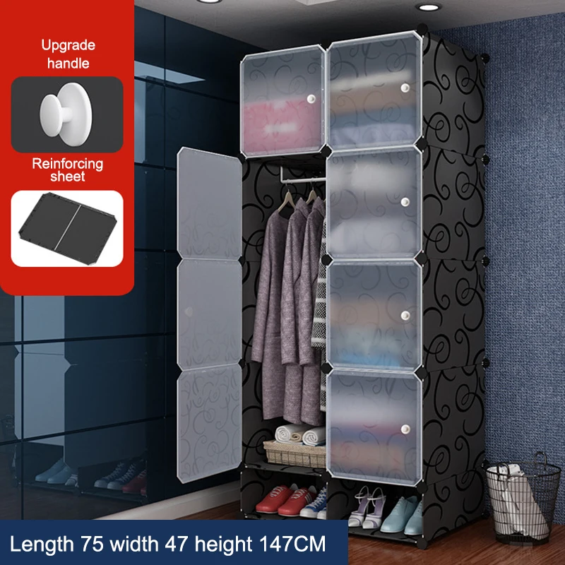 Large Space and Large Capacity Plastic Shoe Clothes Foldable Cube Wardrobe Closet Simple Diy Assemble Wardrobe