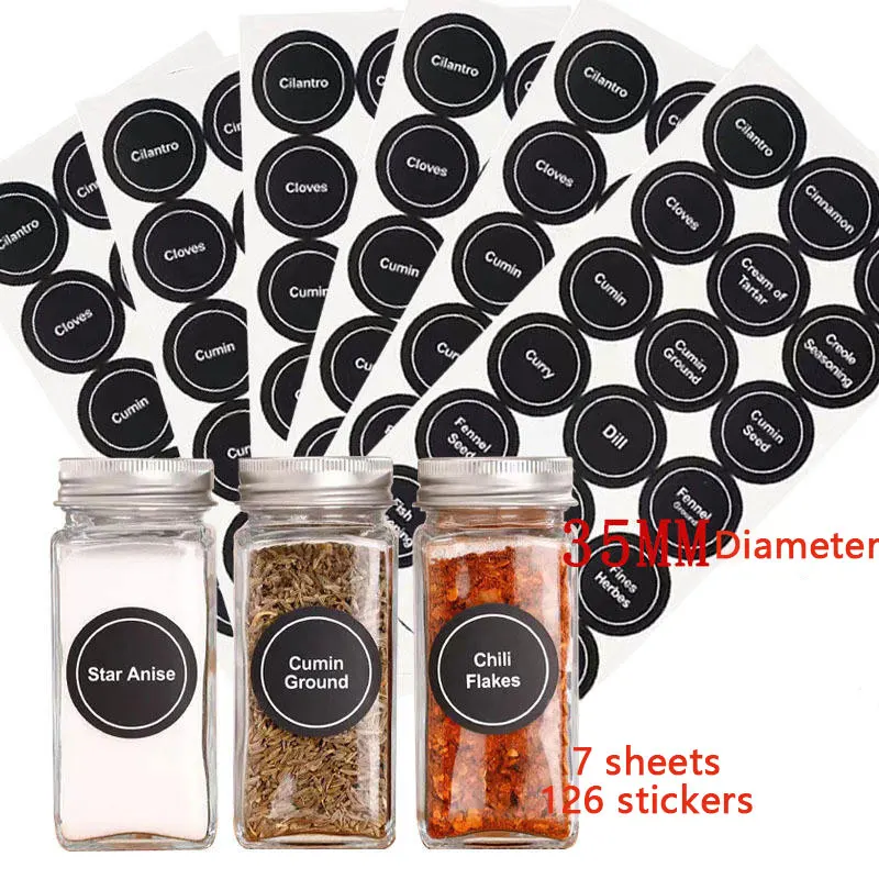 Spice Jar Labels, Spice Rack Stickers, Pantry Labels, Kitchen