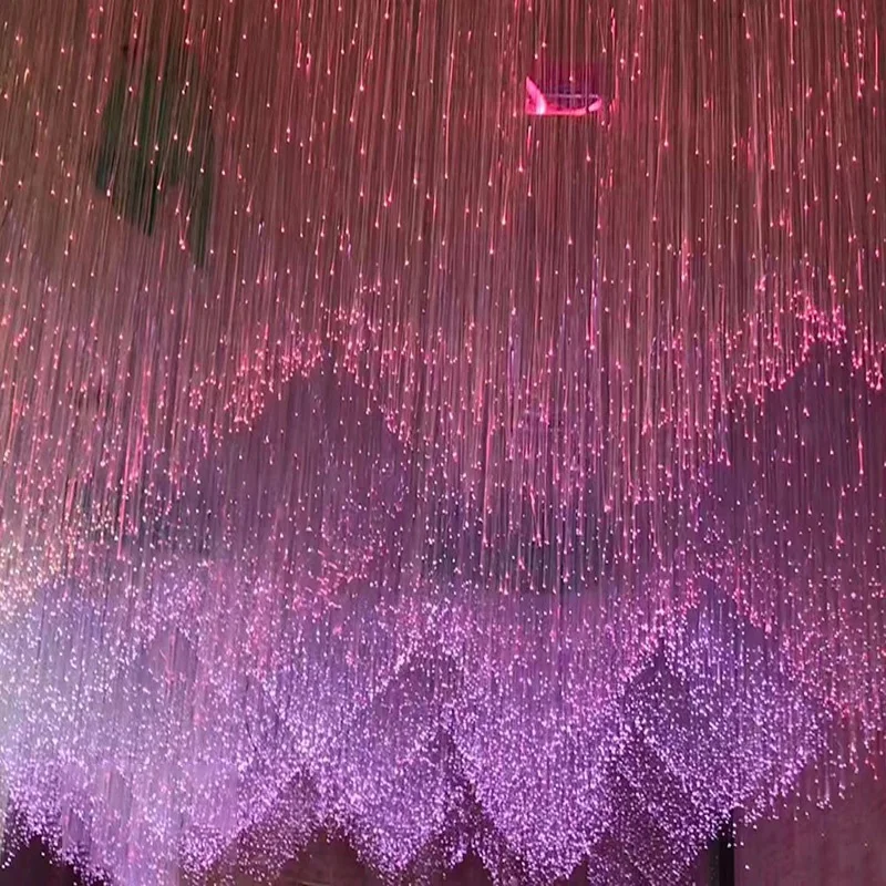 Оптоволоконная люстра из ПММА, пластиковая оптоволоконная лампа для гостиниц и ресторанов, для коридора