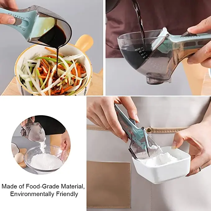Measuring Cup Adjustable Spoon Kitchen Plastic Baking Dry Fluid