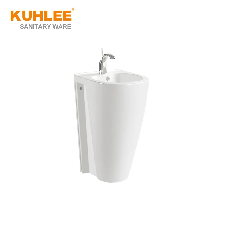Free standing Wash Basin Sanitary Ware Bathroom Ceramic Wash Hand Pedestal Basin