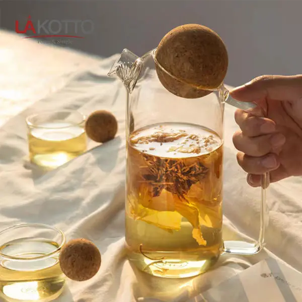 With Cork Heatresistant Boron Kettle Creative Borosilicate Glass