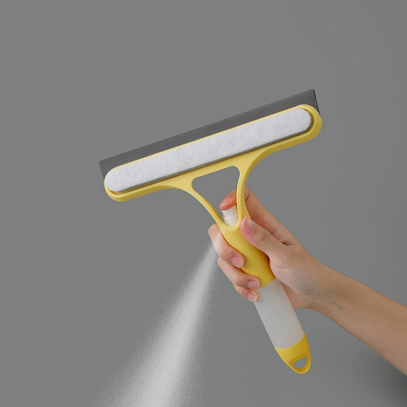 Glass Wiper Spray Mop Brush Glass Car Windshield Window Cleaner Windows Squeegee with Spray Bottle