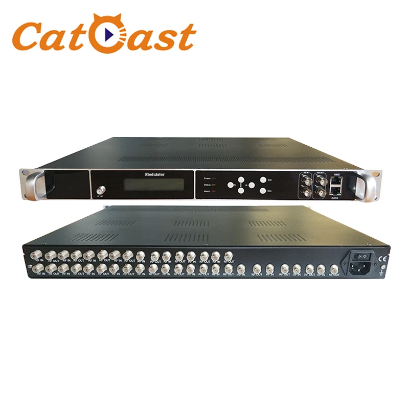 CATV Digital Modulator 8 12 16 20 24 FTA DVB-S/S2 Tuner to DVB-C DVB-T ISDBT ATSC Transmodulator DVBT2 RF Modulator
