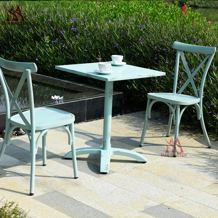 Metal Home Furniture Manufacturers Commercial Design Colorful Vintage Chair Distressed Aluminum Dining Room Bistro Stool