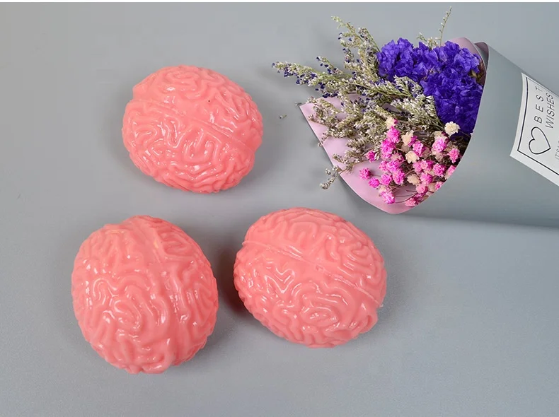 High Quality Soft TPR Brain Fidget Ball Anti-Stress Organ Shape Squeeze Toy for Age Range 5-7 Years