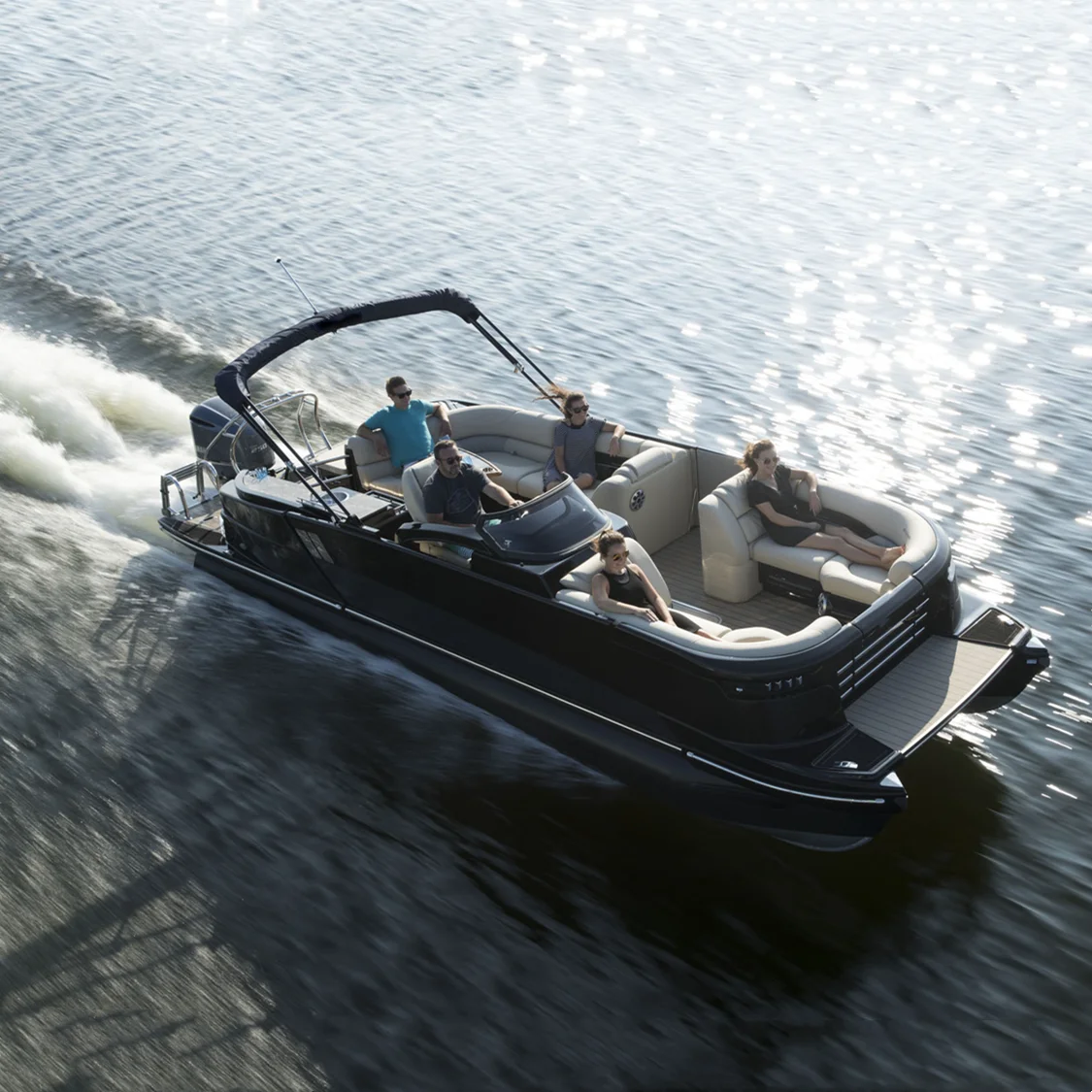 2025 Ecocampor Year New Model 20FT  Aluminum Single Decker Pontoon Boat with Electrical Motor for Sale