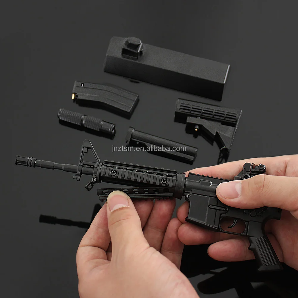 Ar15 Metal Guns Model Miniature Model Toy Gun Black 13 Scale Die Cast