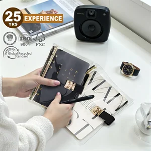 Wholesale Journal A5 A6 A7 Transparent PVC 6 Rings Binder Refillable Custom Logo Low MOQ 50pcs Quick Shipping Business Notebook