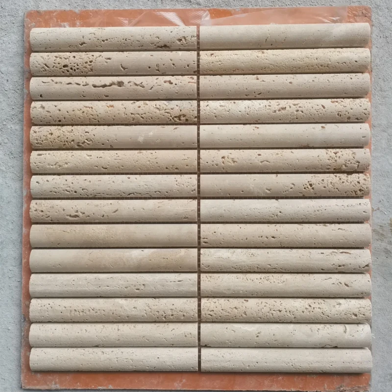 Factory Wholesale High-quality Natural Travertine Stone Mosaic Tile Concave-convex Marble Mosaic Lines for Indoor Walls Design