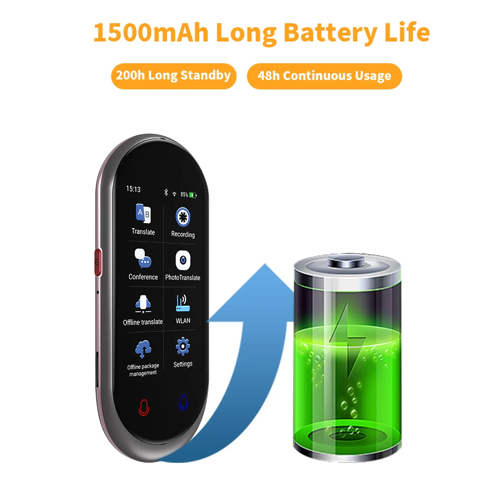 VORMOR Z8オンラインAI多言語音声翻訳デバイス3インチインスタント