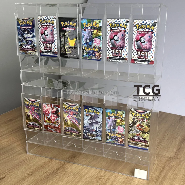 TCG 6-Slot Acrylic Booster Pack Dispenser Box Display Case